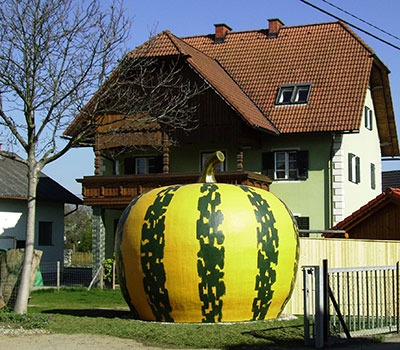 Riesenkürbis Straßenansicht
